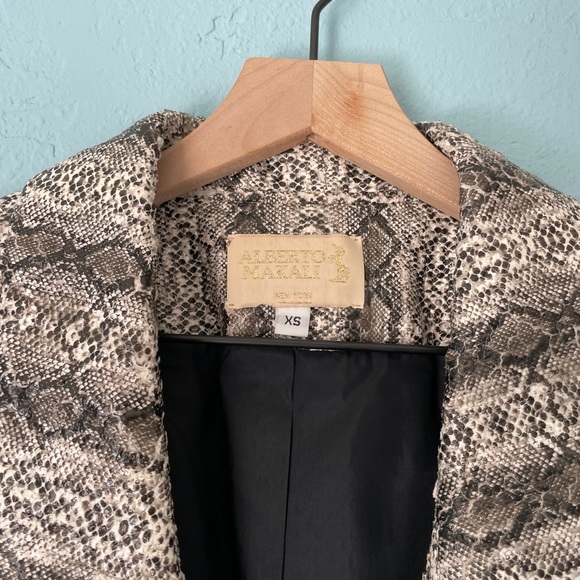 vintage alberto makali snakeskin textured patterned cardigan jacket - Picture 2 of 5